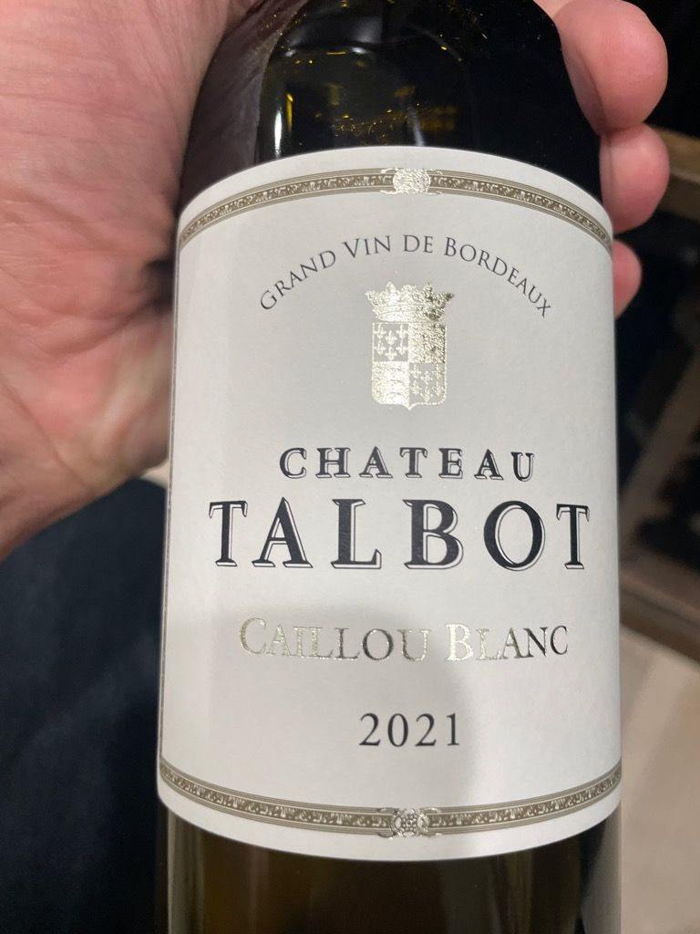 CAILLOU BLANC DE Chateau TALBOT BORDEAUX BLANC AC 2021 White