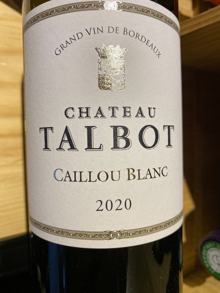 CAILLOU BLANC DE Chateau TALBOT BORDEAUX BLANC AC 2023 White