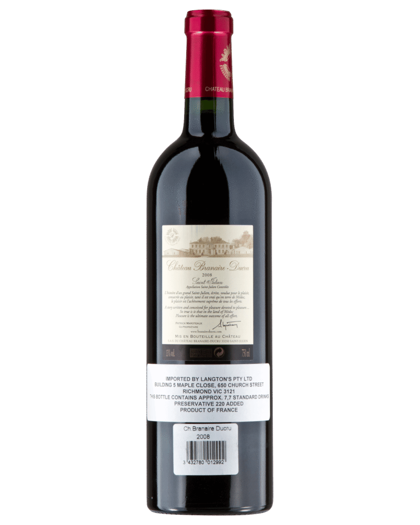 Chateau BRANAIRE DUCRU SAINT JULIEN AC 2008
