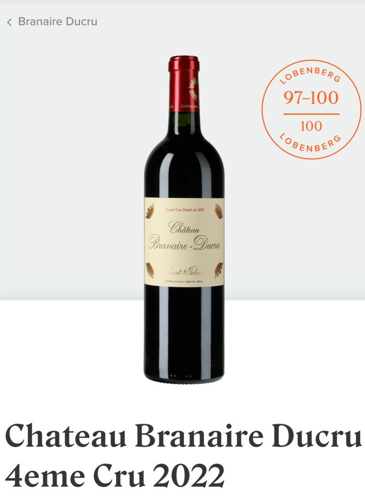 Chateau BRANAIRE DUCRU SAINT JULIEN AC 2022